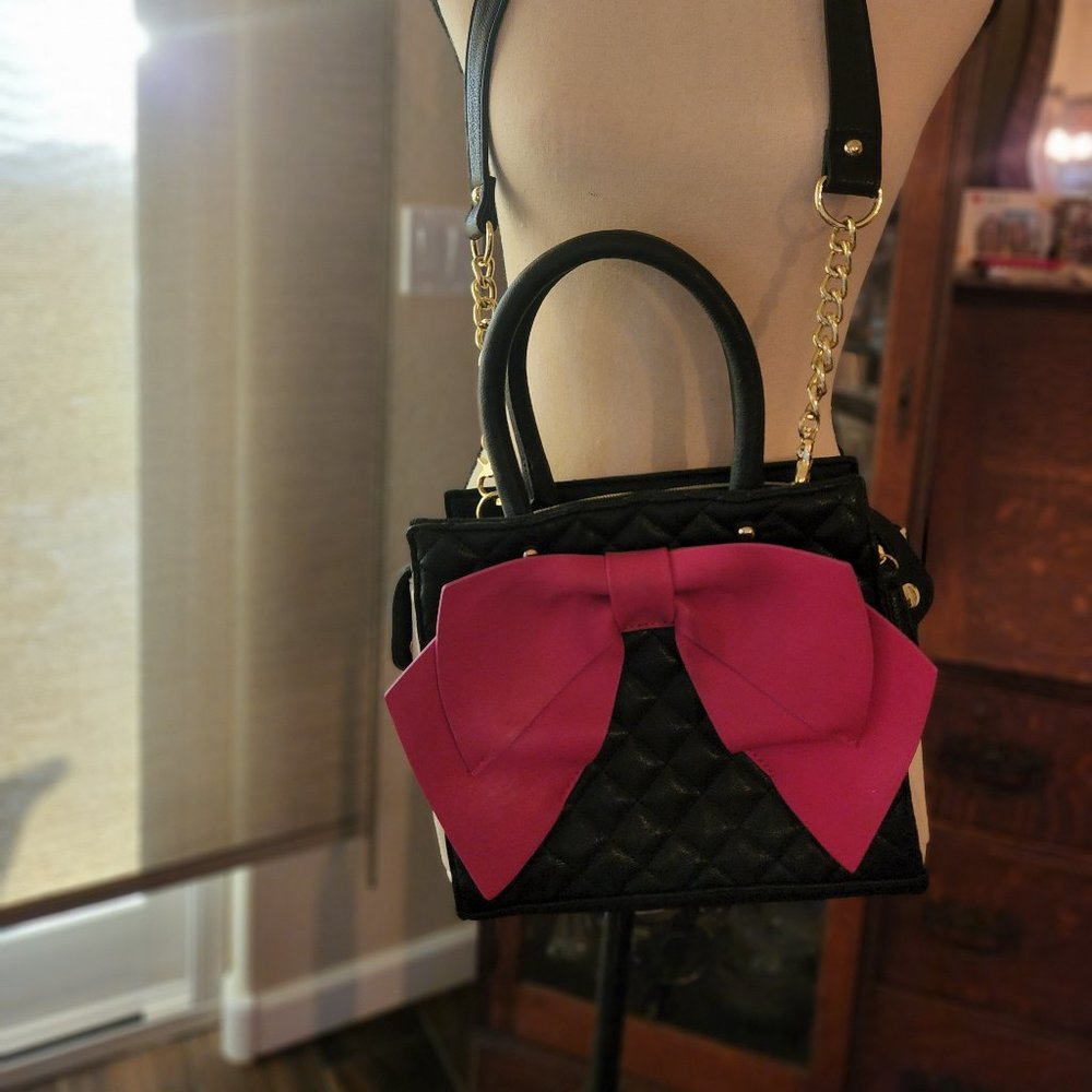 Betsy Johnson Purse Pink and Black